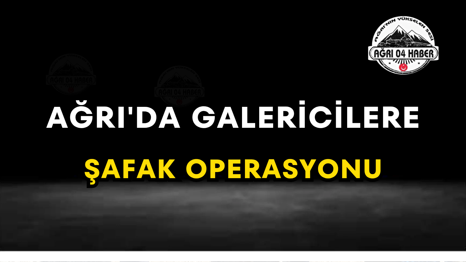Ağrı'da Galericilere Şafak Operasyonu