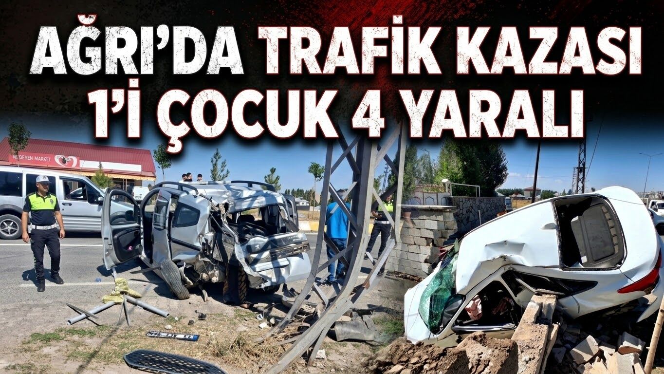 Ağrı’da Trafik Kazası 1’i Çocuk 4 Yaralı
