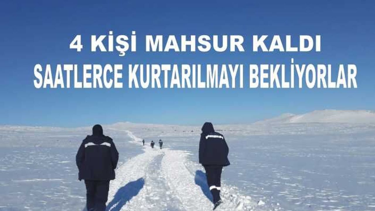 Ağrı da Mahsur Kalan 4 Kişi Yardım Bekliyor
