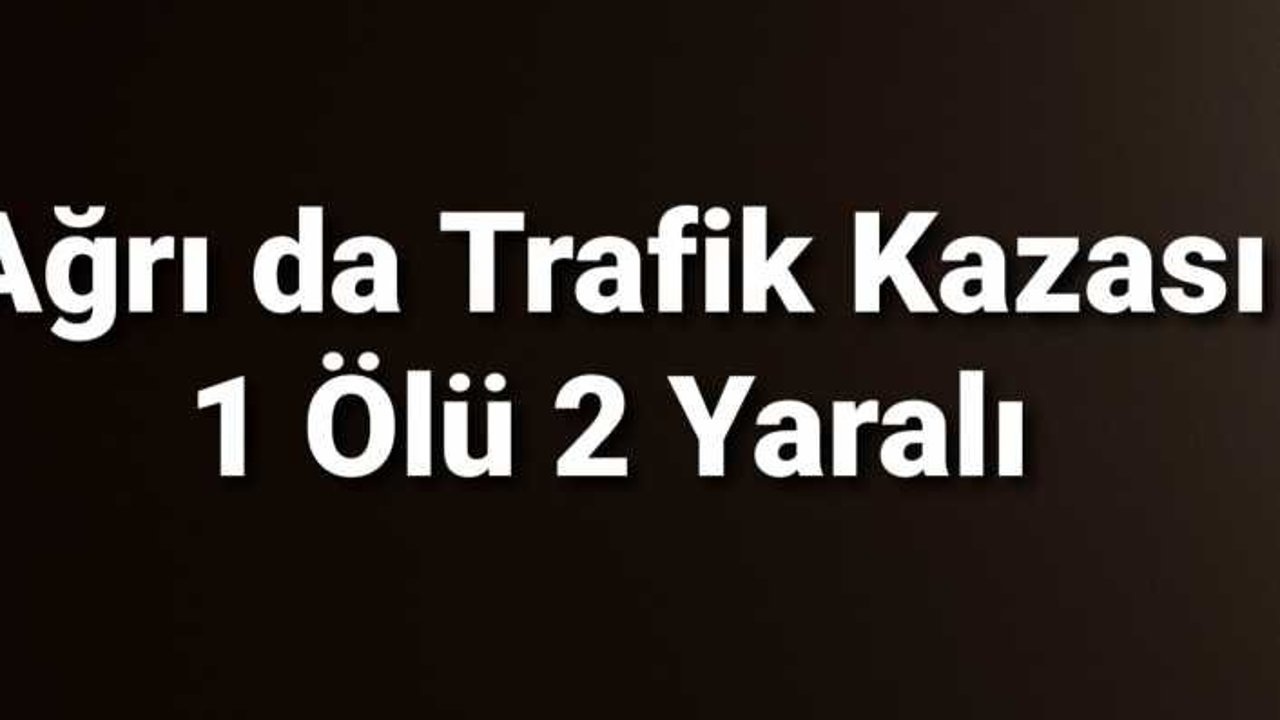 Ağrı da Trafik Kazası 1 Ölü 2 Yaralı