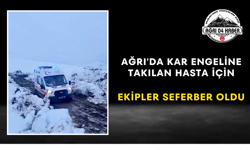 Ağrı'da Kar Engeline Takılan Hasta İçin Ekipler Seferber Oldu