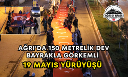 Ağrı’da 150 Metrelik Dev Bayrakla Görkemli 19 Mayıs Yürüyüşü
