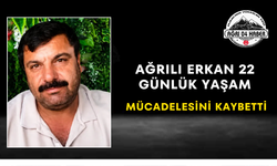 Ağrılı Erkan 22 Günlük Yaşam Mücadelesini Kaybetti
