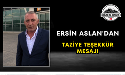 Ersin Aslan'dan Taziye Teşekkür Mesajı