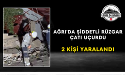Ağrı'da Şiddetli Rüzgar Çatı Uçurdu 2 Kişi Yaralandı