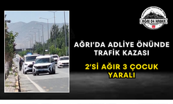 Ağrı’da Adliye Önünde Trafik Kazası 2’si Ağır 3 Çocuk Yaralı