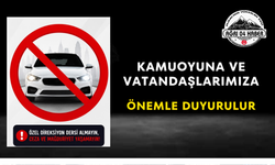 Kamuoyuna Ve Vatandaşlarımıza Önemle Duyurulur
