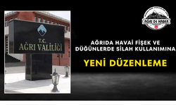 Ağrıda Havai Fişek Ve Düğünlerde Silah Kullanımına Yeni Düzenleme