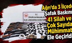 Ağrı'da 3 İlçede Şafak Baskını 41 Silah ve Çok Sayıda Mühimmat Ele Geçirildi