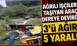 Ağrılı İşçileri Taşıyan Araç Dereye Devrildi 3’ü Ağır 5 Yaralı