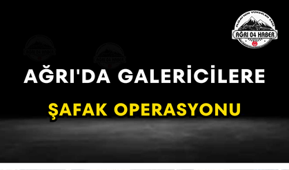 Ağrı'da Galericilere Şafak Operasyonu
