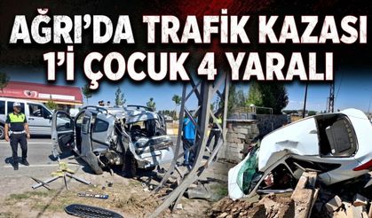 Ağrı’da Trafik Kazası 1’i Çocuk 4 Yaralı
