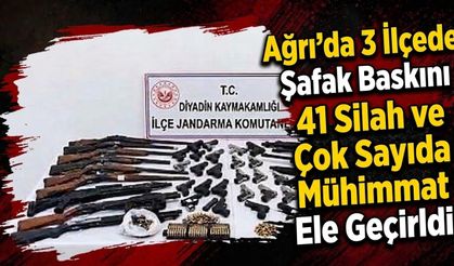 Ağrı'da 3 İlçede Şafak Baskını 41 Silah ve Çok Sayıda Mühimmat Ele Geçirildi