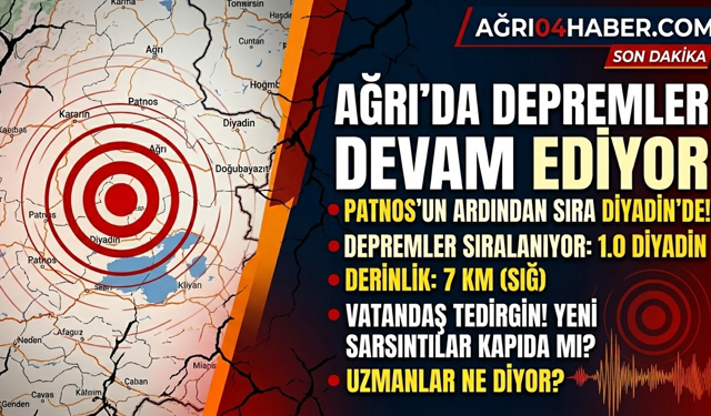Ağrı’da Depremler Devam Ediyor
