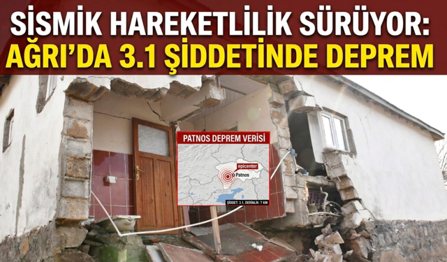 Sismik Hareketlilik Sürüyor Ağrı'da 3.1 Şiddetinde Deprem