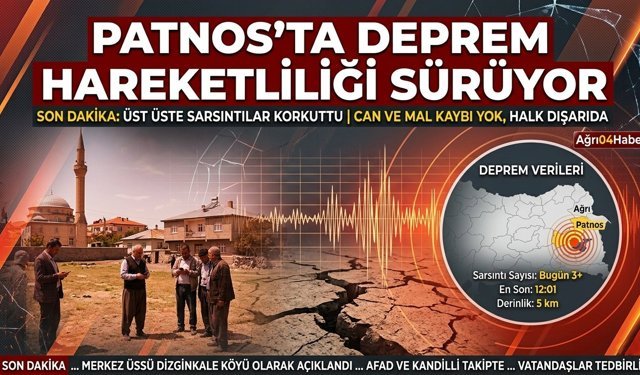 Patnos’ta Deprem Hareketliliği Sürüyor