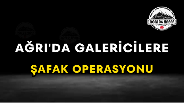 Ağrı'da Galericilere Şafak Operasyonu