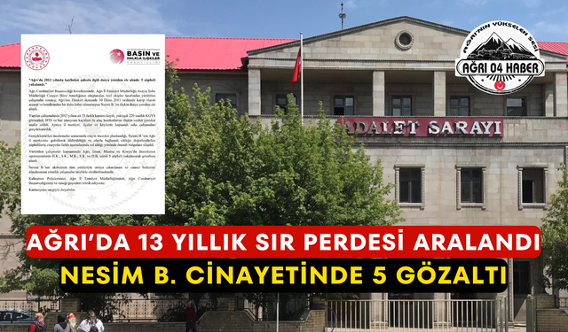 Ağrı’da 13 Yıllık Sır Perdesi Aralandı: Nesim B. Cinayetinde 5 Gözaltı