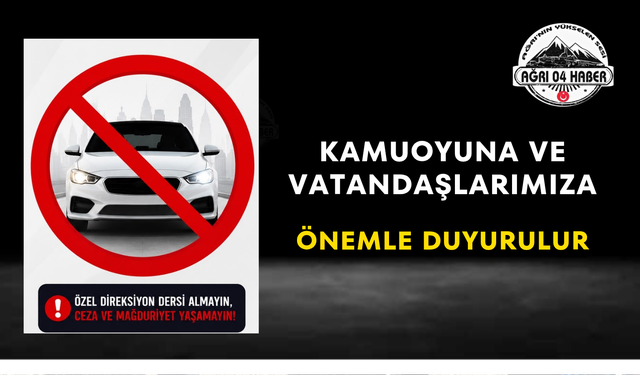 Kamuoyuna Ve Vatandaşlarımıza Önemle Duyurulur
