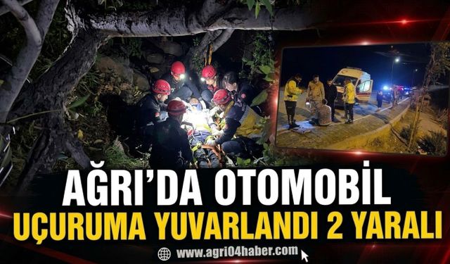 Ağrı’da Otomobil Uçuruma Yuvarlandı 2 Yaralı