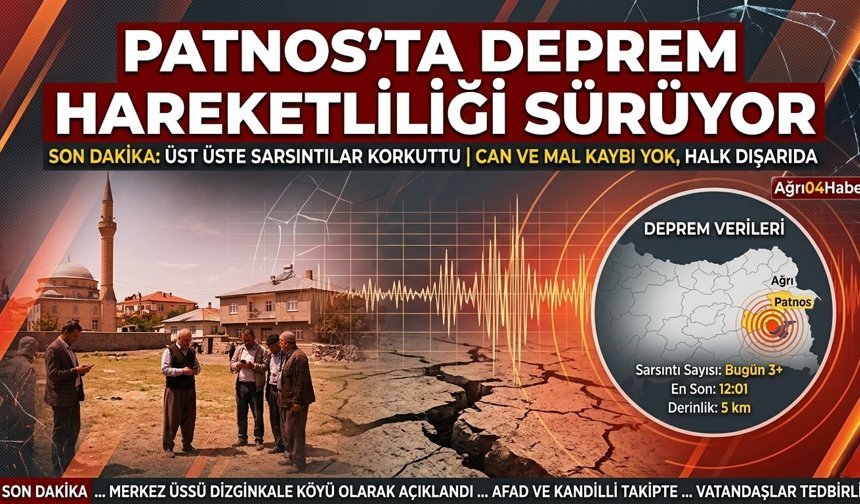 Patnos’ta Deprem Hareketliliği Sürüyor