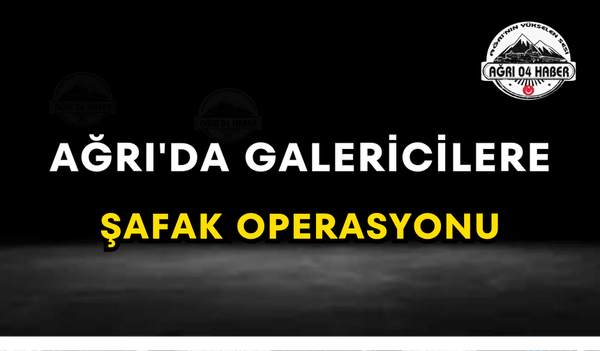 Ağrı'da Galericilere Şafak Operasyonu