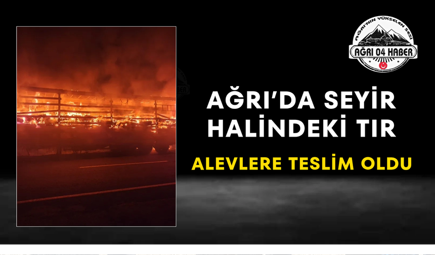 Ağrı’da Seyir Halindeki Tır Alevlere Teslim Oldu