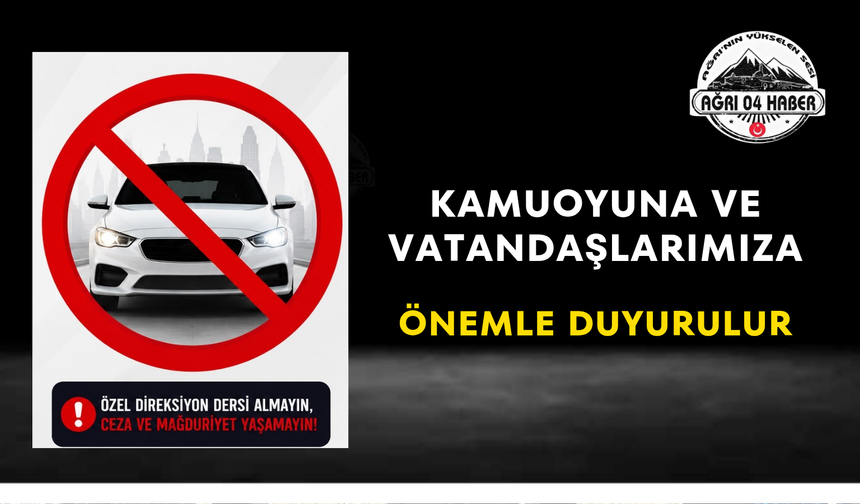 Kamuoyuna Ve Vatandaşlarımıza Önemle Duyurulur