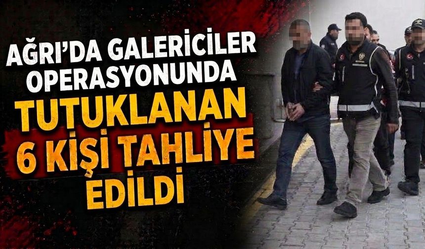 Ağrı’da Galericiler  Operasyonunda Tutuklanan 6 Kişi Tahliye Edildi
