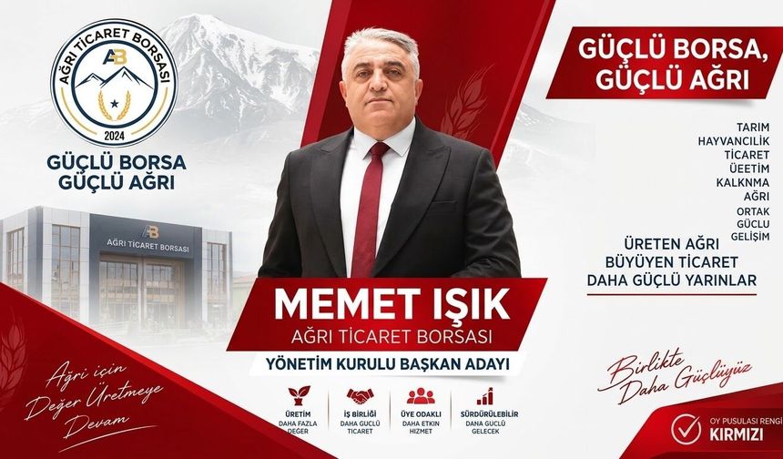 Memet Işık Ağrı Borsa Seçimleri İçin Rengini ve Adaylığını Açıkladı