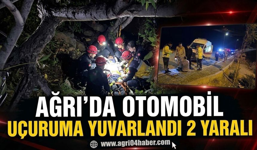 Ağrı’da Otomobil Uçuruma Yuvarlandı 2 Yaralı