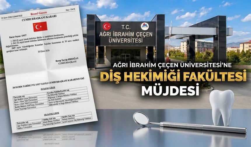 Ağrı İbrahim Çeçen Üniversitesi’ne Diş Hekimliği Fakültesi Müjdesi